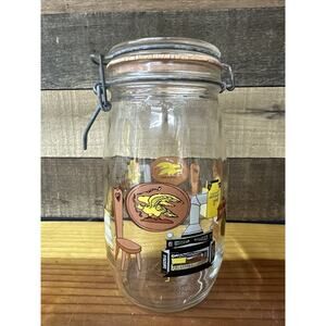 ARC France Glass Cannister Jar Niveau De Remplissage 1.5 L Early American Design